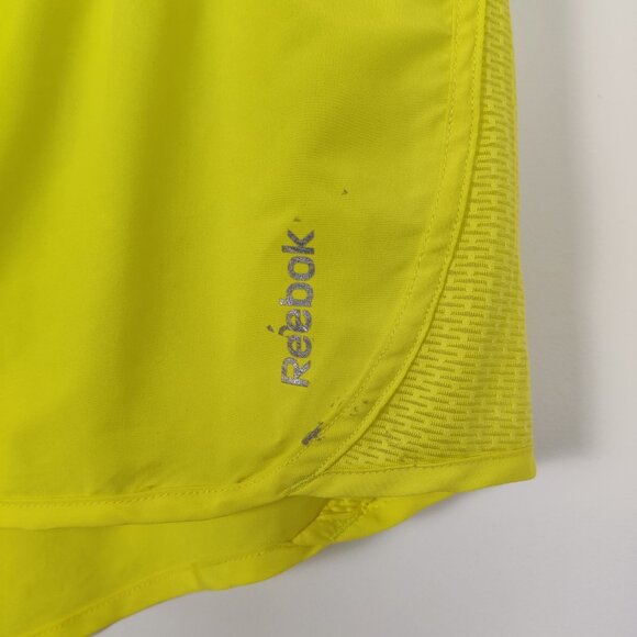 Reebok Women's Athletic Shorts Size XL Neon Yellow Running Gym Gorpcore Sporty - Picture 8 of 9